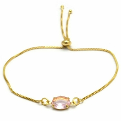 Pulsera ajustable con dije ovalado