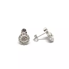 Aros circulo con piedras (par)