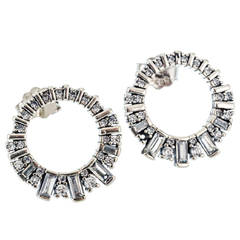 Aros circulo con piedras (par)