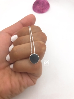 Collar circulo plata lisa