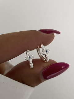 Argollas ojito con piedras (par)
