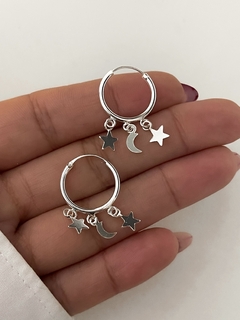 Argollas Estrellas y luna (par)