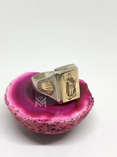 Sello con corona plata y oro - Estilojoyasmanu