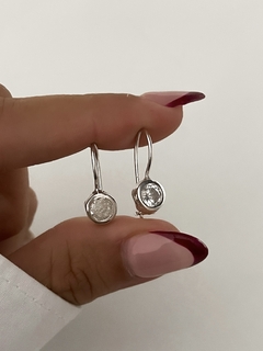 Aros brisura con piedra cubic (par)