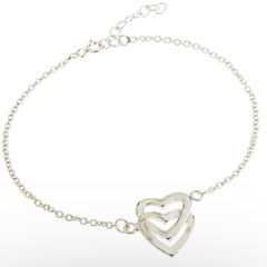 Pulsera doble corazón