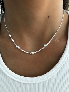 Cadena choker con bolitas y estrella - comprar online