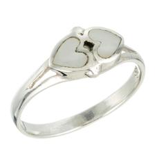 Anillo doble corazón con nácar