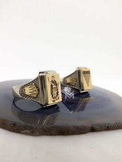 Sello con corona plata y oro - comprar online