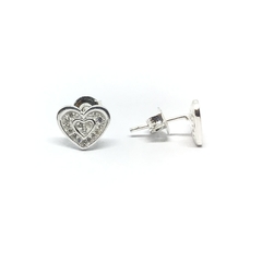 Aros corazon con piedras cubics (par)