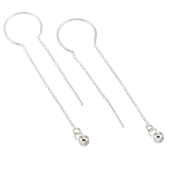 Aros cadenas y bolita (par)