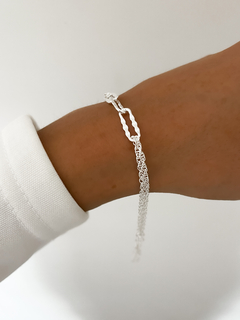 Pulsera doble con eslabones facetados - comprar online