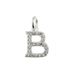 Dije inicial mediana con piedras cúbics - comprar online