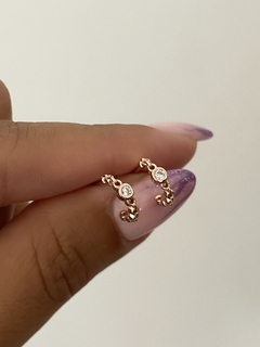Semi argollas Plata rose (par)
