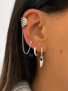 Aro bolita con cadena y cuff (unidad)