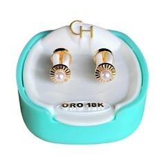 Abridor oro 18K facetados con Perla