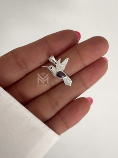 Dije colibri con piedra violeta - comprar online