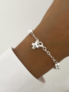 Pulsera denario con bolitas de 7 mm - comprar online