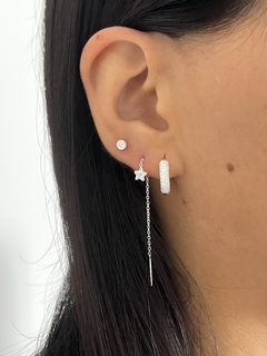 Aros colgantes estrellita con piedra (par) - comprar online