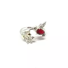 Anillo colibrí y hoja