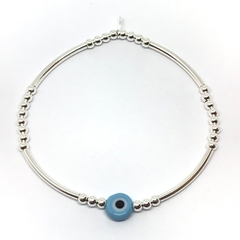 Pulsera elastizada con ojo celeste