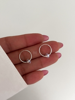 argollas con cristal (par)