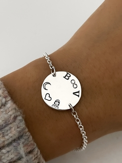 pulsera con medalla para grabar