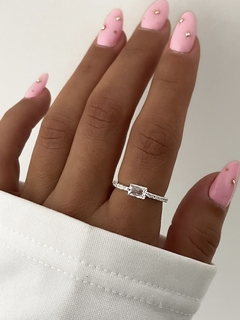 Anillo piedra rectangular