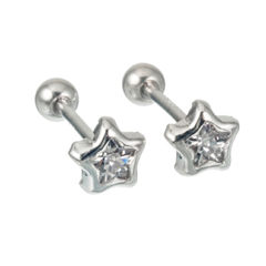 Aros tipo piercing Estrella (par)