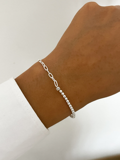 Pulsera mitad eslabones y mitad bolitas