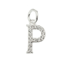Dije inicial mediana con piedras cúbics - tienda online