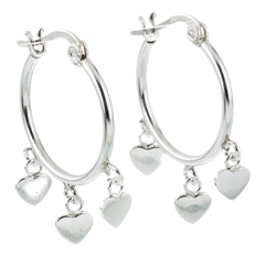 Argollas con triple corazones (par)