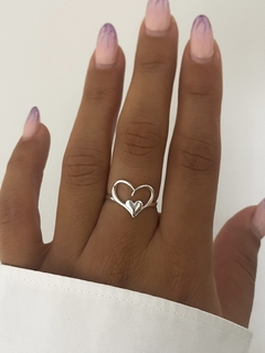 Anillo doble corazón