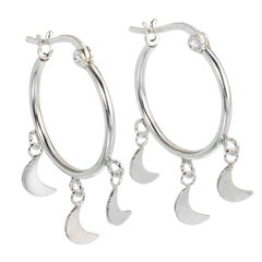 Argollas con triple lunas (par)