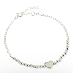 Pulsera bolitas y corazón