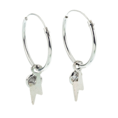 Argollas rayo con mini piedra (par)