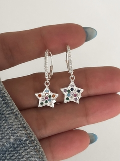 aros brisura con estrella (par)