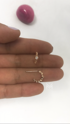 Semi argollas Plata rose (par) - comprar online
