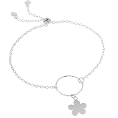 Pulsera ajustable círculo y flor