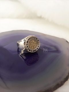 Anillo san Benito Plata y oro
