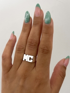 Anillo iniciales recto - Estilojoyasmanu