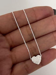 collar corazón pasante con piedras - comprar online