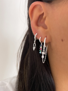 Argollas con piedras multicolores (par) - comprar online