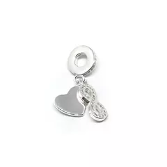 Charm corazón liso e infinito
