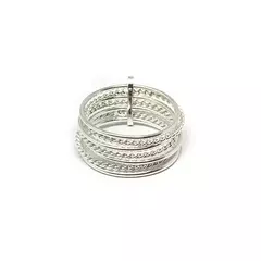 Anillo 7 alianzas finas combinadas