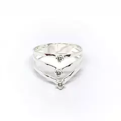 Anillo triple con piedras