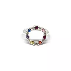 Anillo círculo con piedras