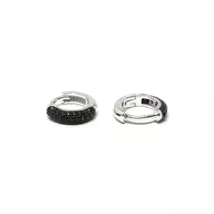 Argollas de 12 mm con Piedras Negras (par)