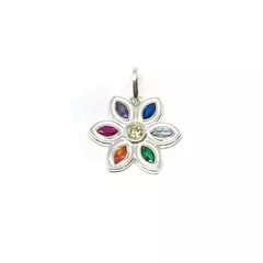 Dije flor blanco o multicolor - comprar online