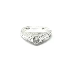 Anillo calado con piedra redonda