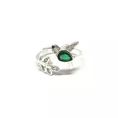 Anillo colibrí y hoja